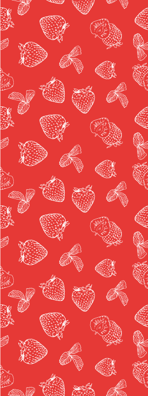 Alfombra vinilo cocina patrón de fresas continuo - TenVinilo