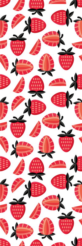 Alfombra vinilo cocina patrón de fresas rojas realistas - TenVinilo