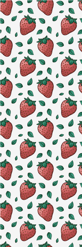 Alfombra vinilo cocina fresas jugosas y hojas verdes - TenVinilo