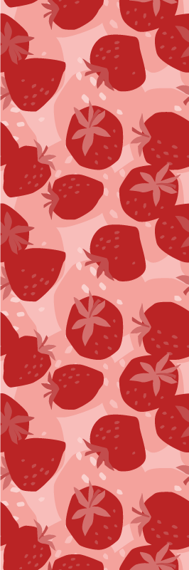 Alfombra vinilo cocina fresas rojas abstractas - TenVinilo