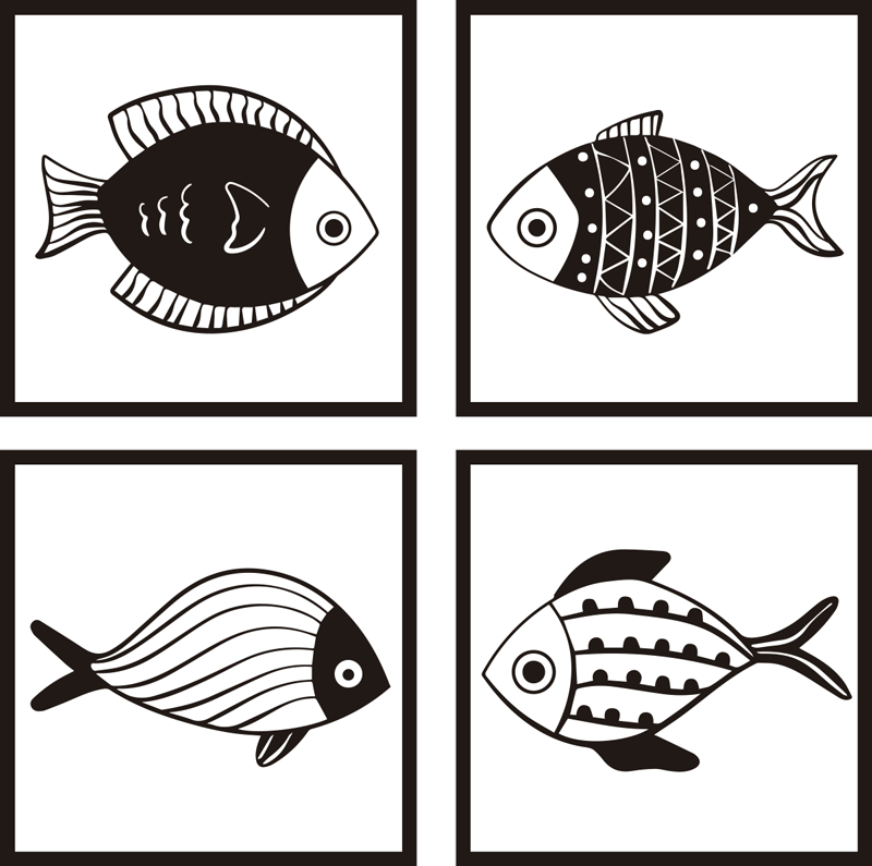 Alfombra vinilo baño baldosas de peces hermosos - TenVinilo