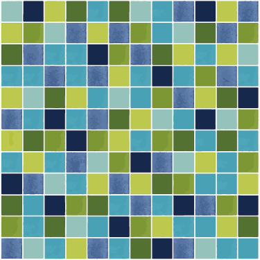 Alfombra vinilo baño azulejos azul y verde - TenVinilo