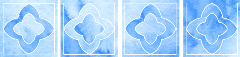 Alfombra vinilo baño mosaico tonos de azul - TenVinilo