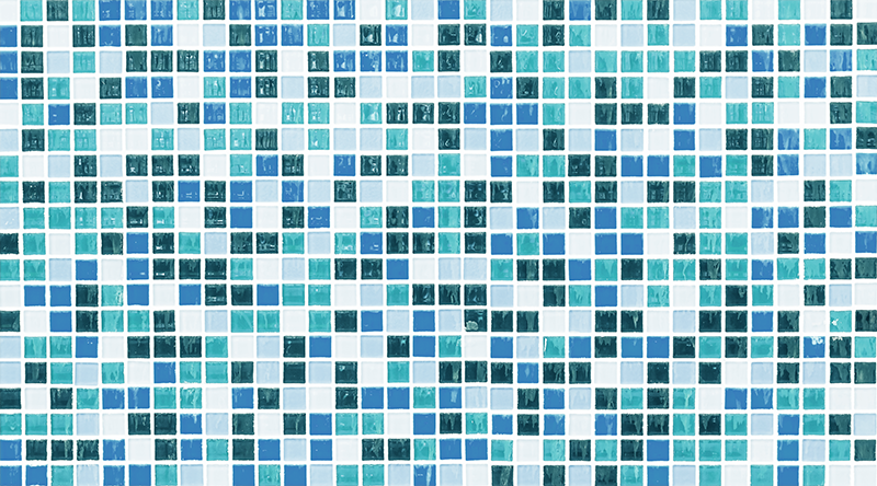 Alfombra vinilo baño mosaico baldosas azules - TenVinilo