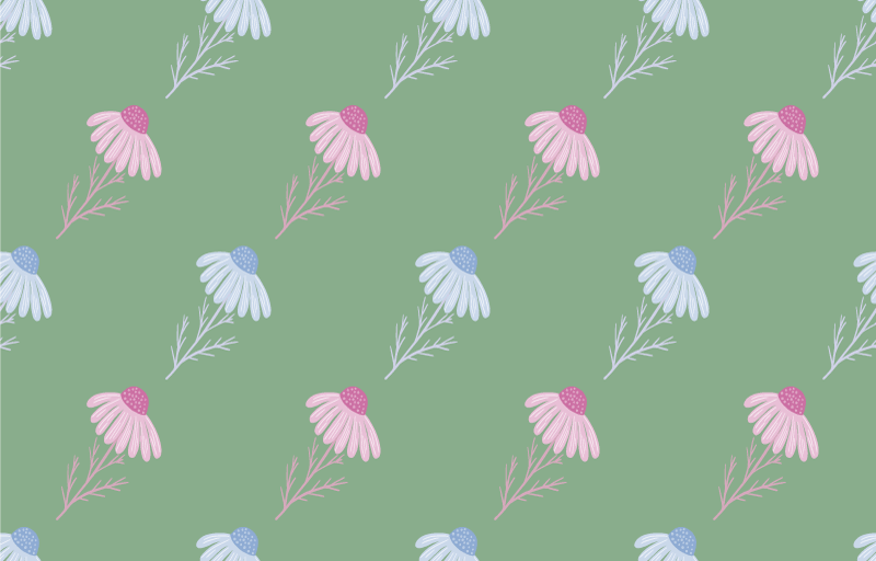 Alfombra vinílica flores patrón de margaritas - TenVinilo