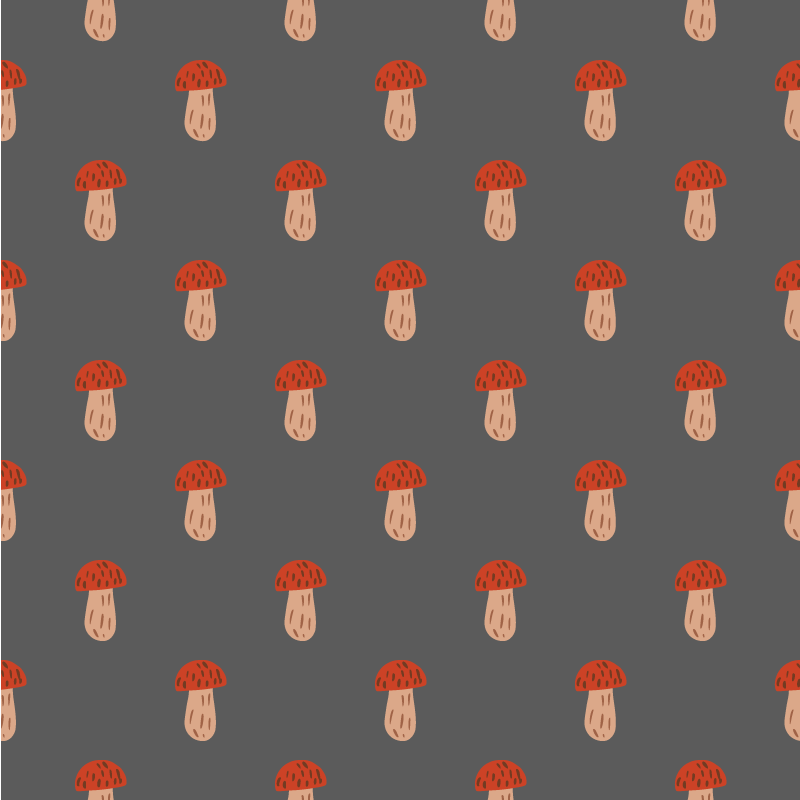 Alfombra vinílica flores fondo gris champiñones - TenVinilo