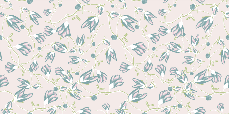 Alfombra vinílica flores diseño de hojas y flores - TenVinilo