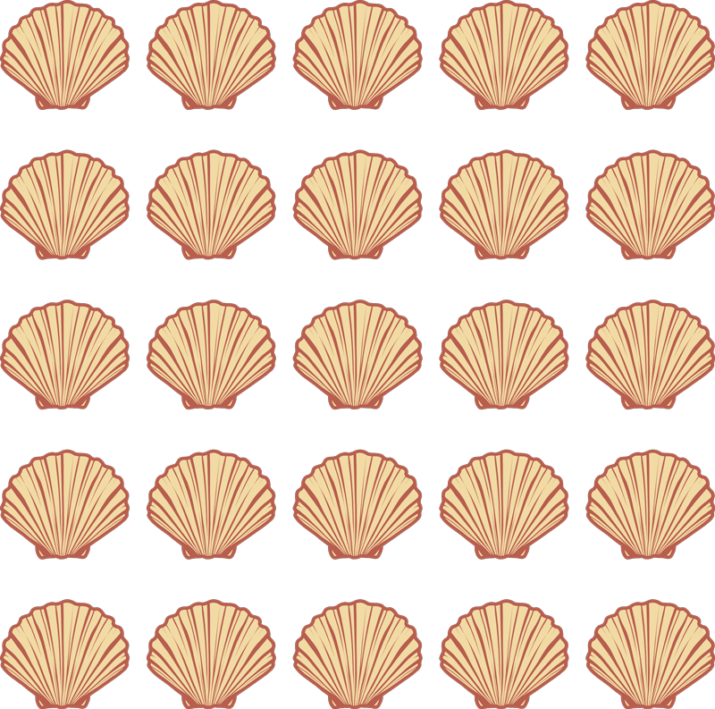 Alfombra vinílica flores con diseño de conchas - TenVinilo