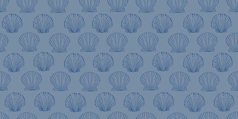 Alfombra vinílica flores motivo conchas - TenVinilo