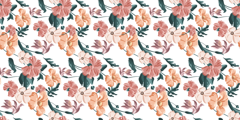Alfombra vinílica dormitorio diseño de motivos florales - TenVinilo