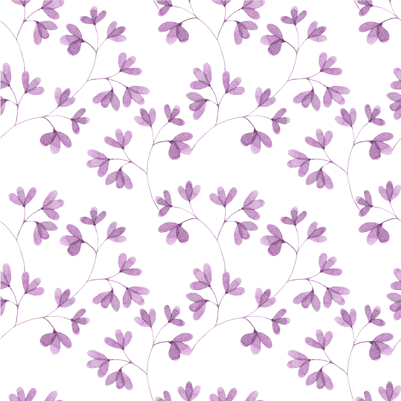 Alfombra vinílica dormitorio patrón floral púrpura - TenVinilo