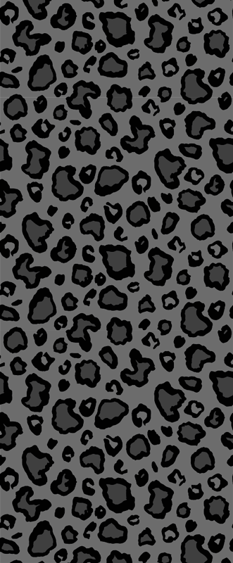Alfombra vinílica animal print leopardo gris oscuro y negro - TenVinilo