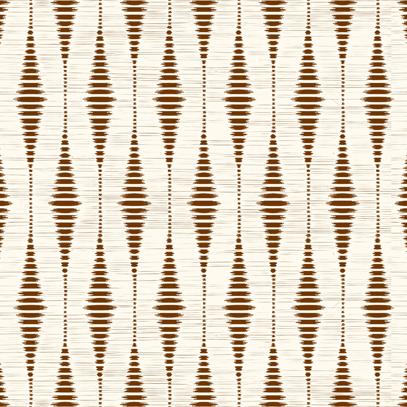 Alfombra vinílica geométrica marrón chocolate ikat - TenVinilo