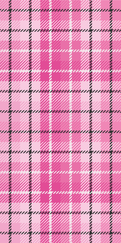 Alfombra vinílica geométrica tartán negro y rosa - TenVinilo