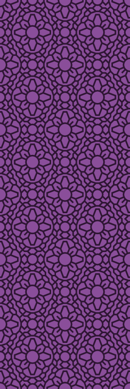 Alfombra vinílica geométrica flores moradas círculo - TenVinilo