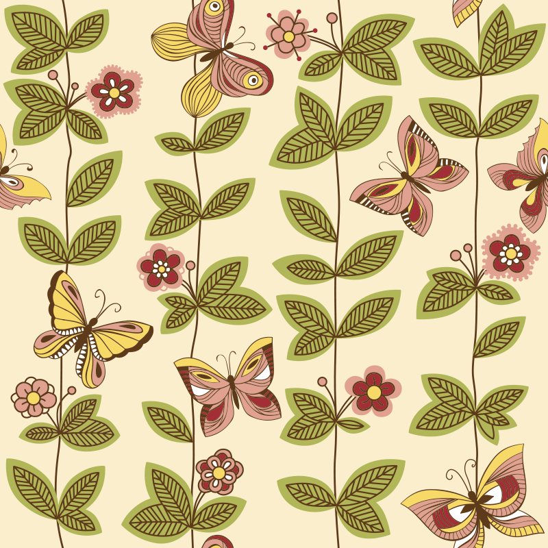 Alfombra vinílica dormitorio mariposas - TenVinilo