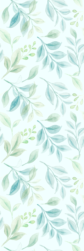 Alfombra vinílica dormitorio hojas verdes delgadas - TenVinilo