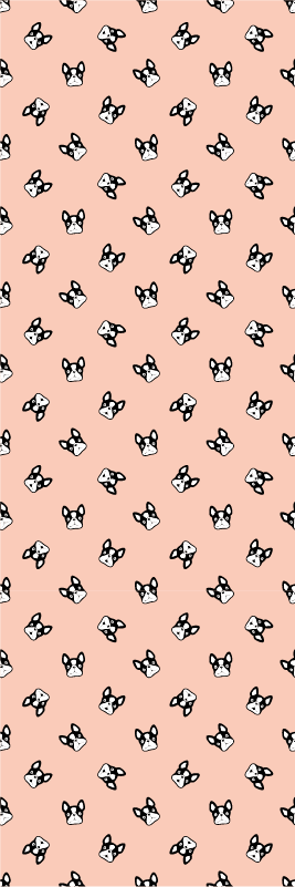 Alfombra vinílica dormitorio patrón de perritos franceses - TenVinilo