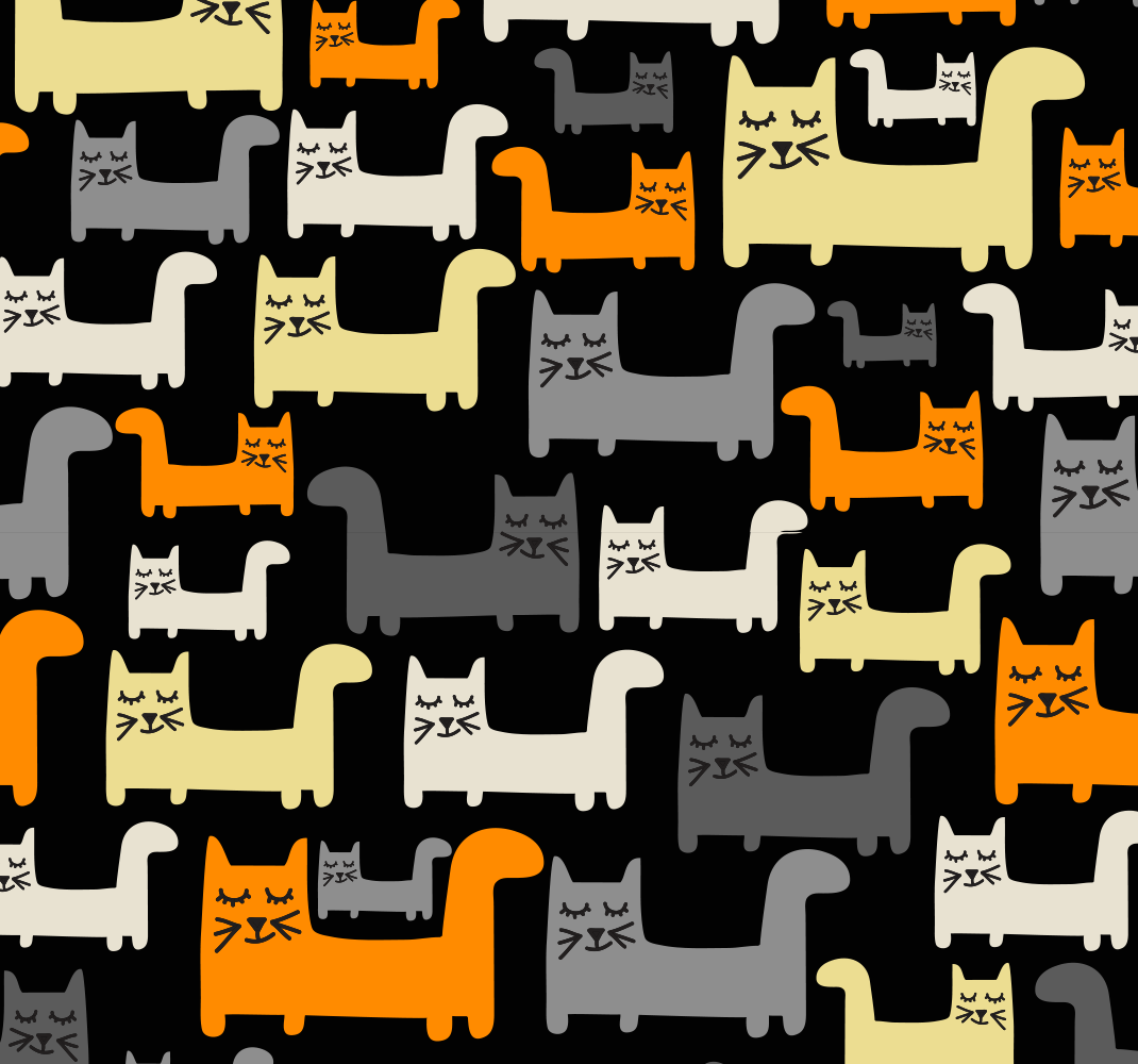 Alfombra vinílica dormitorio gatos geométricos coloridos - TenVinilo