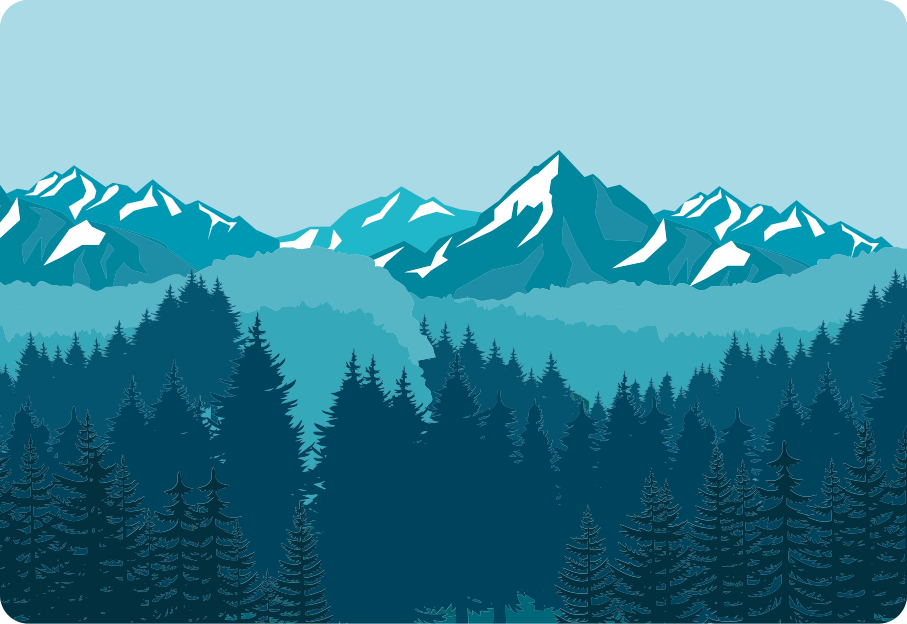 Alfombra vinílica naturaleza paisaje azul y verde - TenVinilo