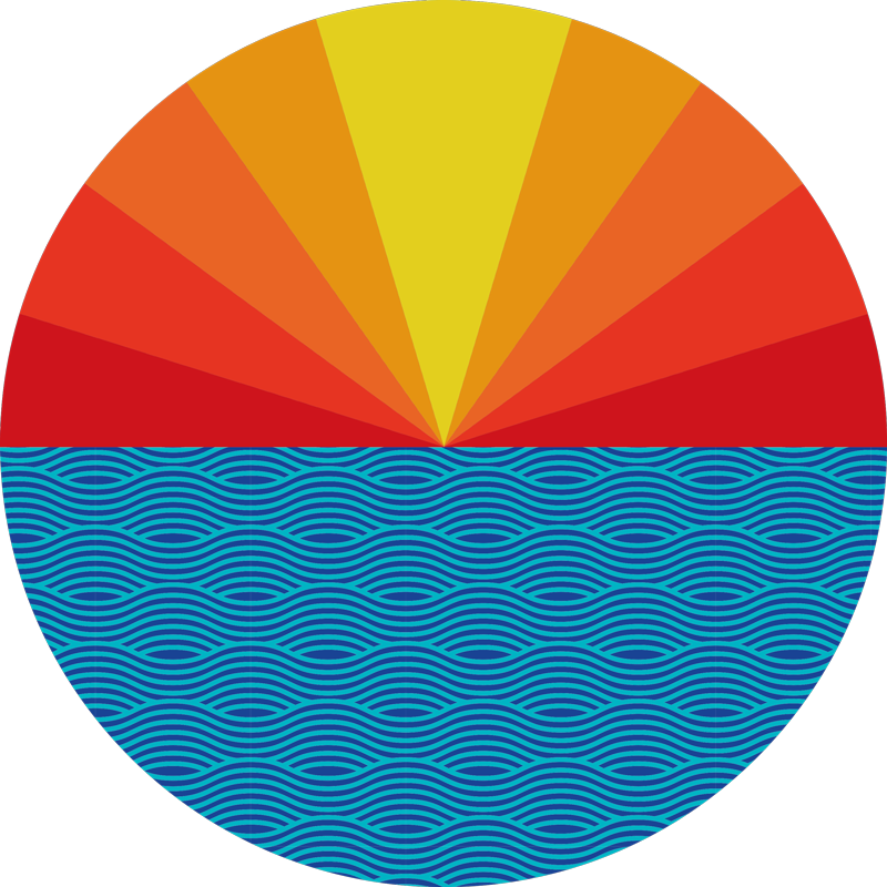 Alfombra vinílica naturaleza atardecer retro - TenVinilo