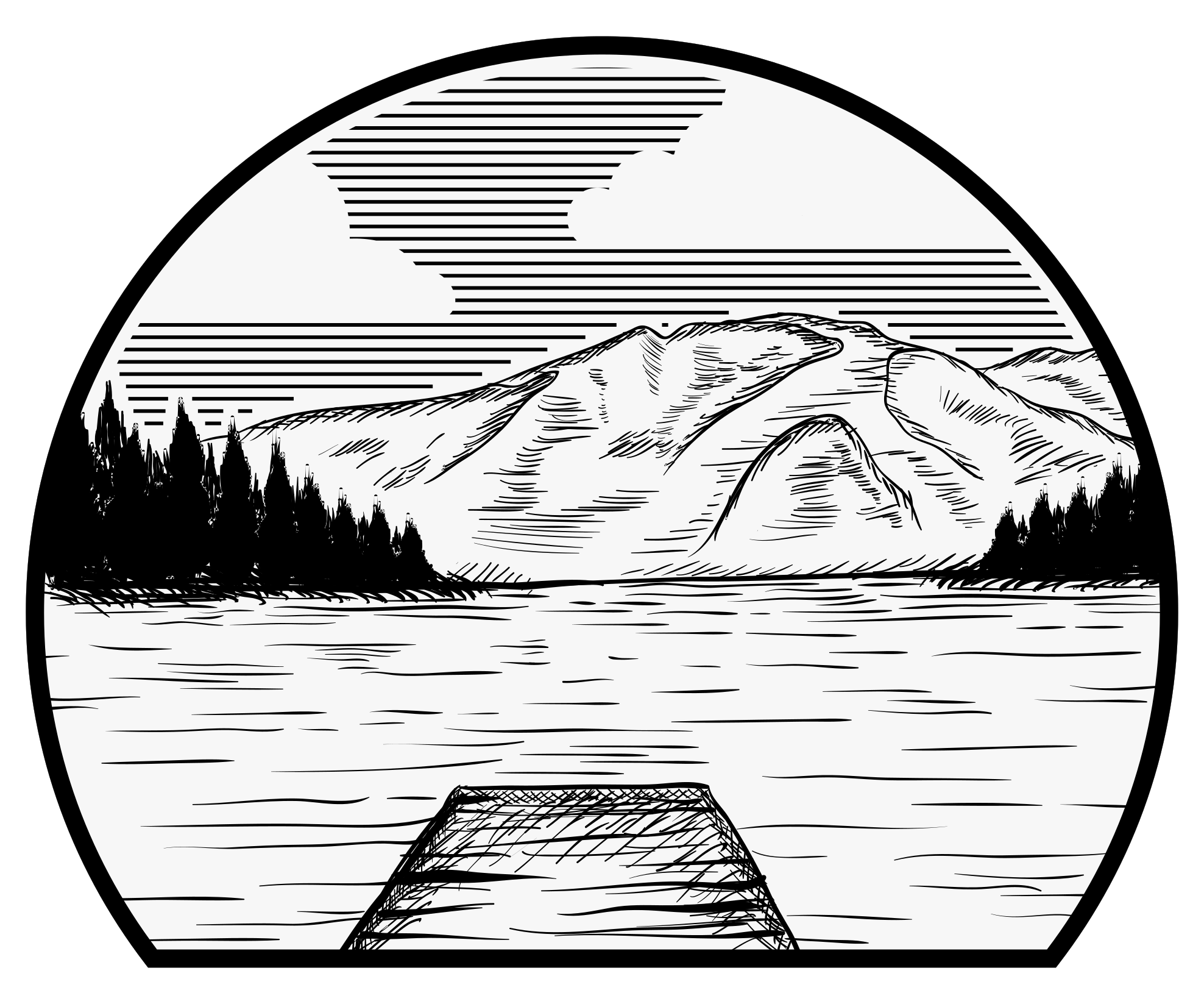 Alfombra vinílica naturaleza motorhome lago de pino - TenVinilo