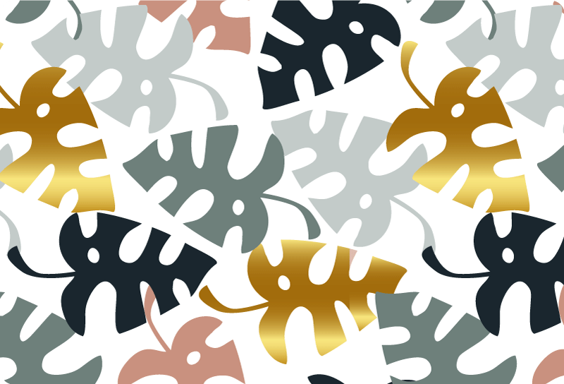 Alfombra vinílica naturaleza hojas doradas y multicolor - TenVinilo