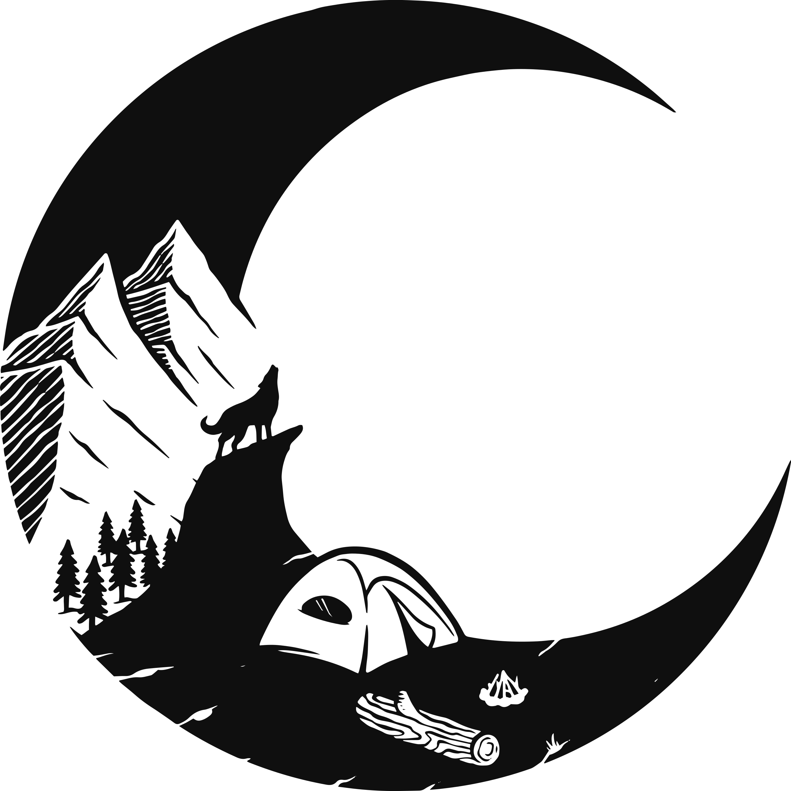 Alfombra vinílica naturaleza escena de camping montaña - TenVinilo