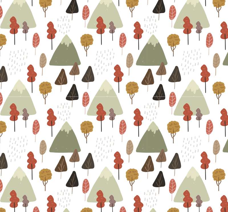 Alfombra vinílica naturaleza patrones de Árboles juguetones - TenVinilo