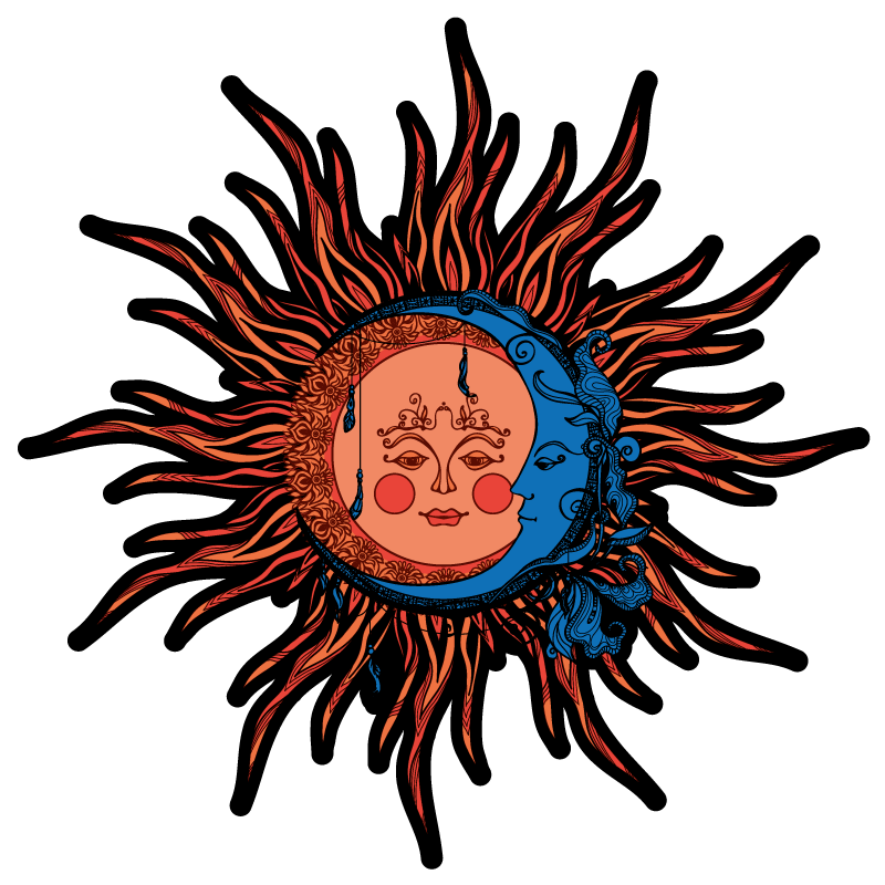 Alfombra vinílica naturaleza sol luna celestial - TenVinilo