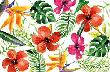 Alfombra vinílica flores y pegatinas portátiles monstera - TenVinilo