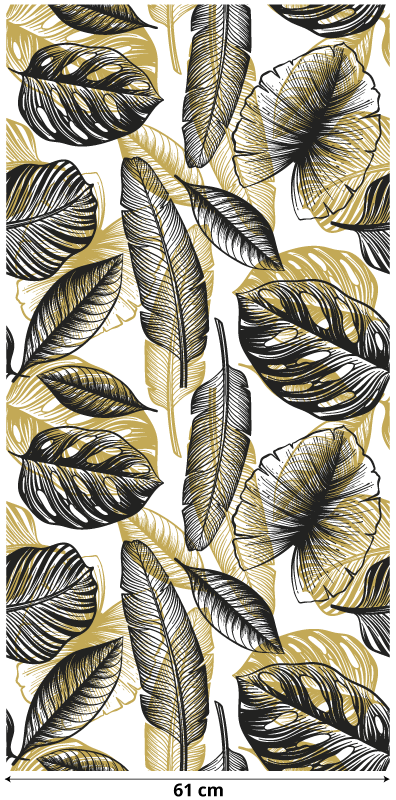 Alfombra vinílica flores plantas tropicales elegantes - TenVinilo