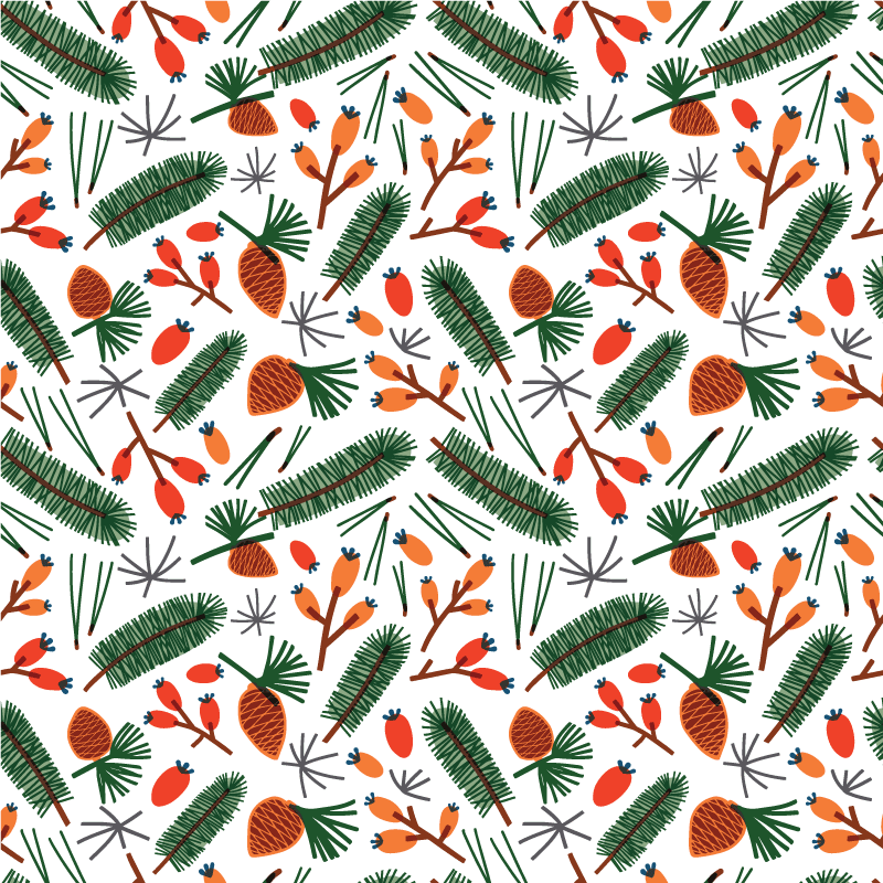 Alfombra vinílica flores patrones de hojas de otoño - TenVinilo