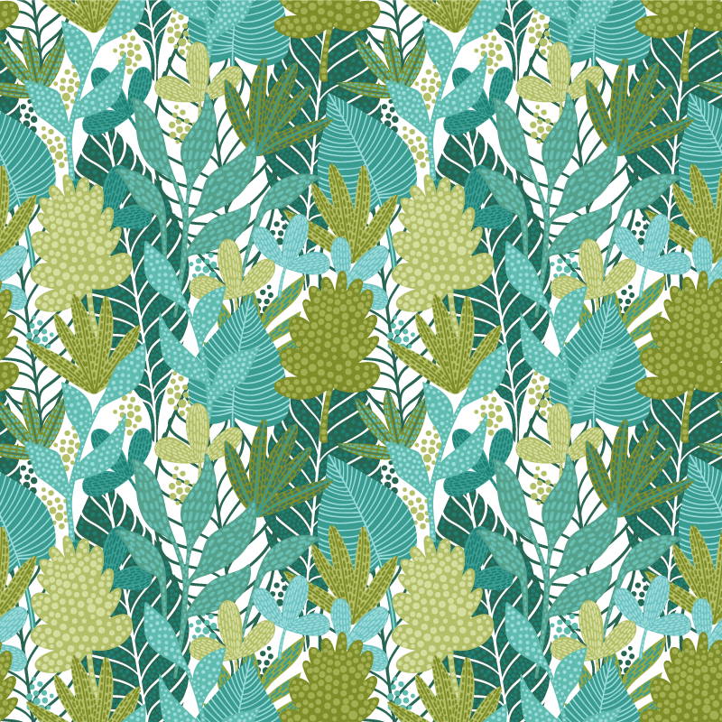 Alfombra vinílica flores diseño hojas boho tropical - TenVinilo