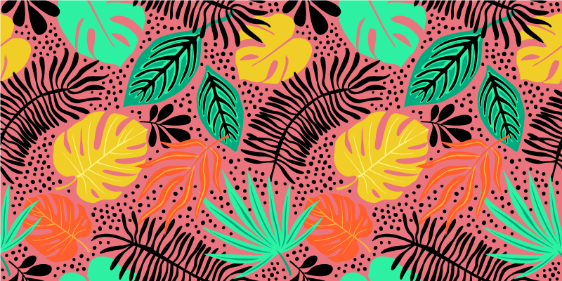 Alfombra vinílica flores componentes de follaje vivo - TenVinilo