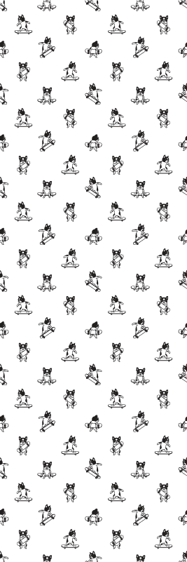 Alfombra vinílica dormitorio perrito lindo en patineta - TenVinilo