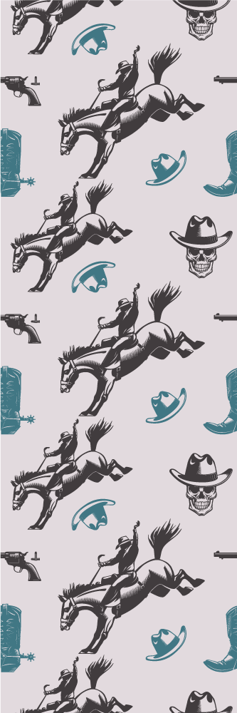 Alfombra vinílica dormitorio estampado caballo cowboy - TenVinilo