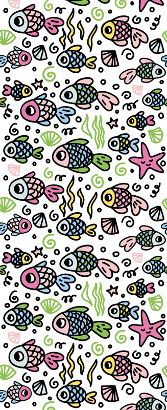 Alfombra vinílica dormitorio diseño peces multicolores - TenVinilo