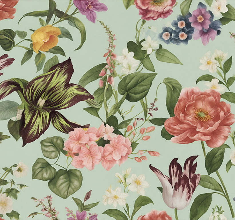 Alfombra vinílica dormitorio flores coloridas de primavera - TenVinilo