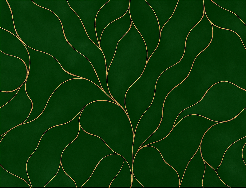 Alfombra vinílica dormitorio textura mármol verde y oro - TenVinilo