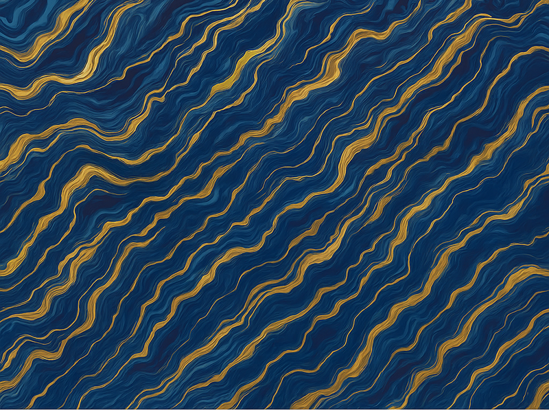 Alfombra vinílica dormitorio efecto mármol azul y oro - TenVinilo