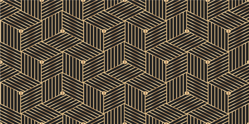 Alfombra vinílica geométrica patrón deco dorado - TenVinilo