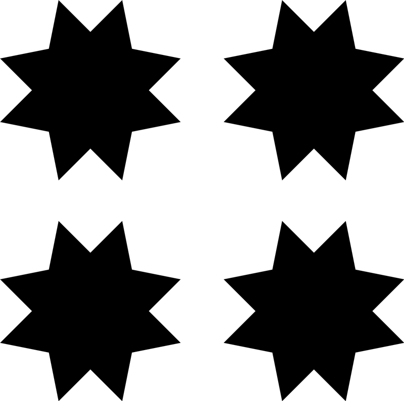Alfombra vinílica geométrica estrellas negras - TenVinilo