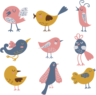 Alfombra vinílica infantil sticker pegatina nueve pájaros - TenVinilo