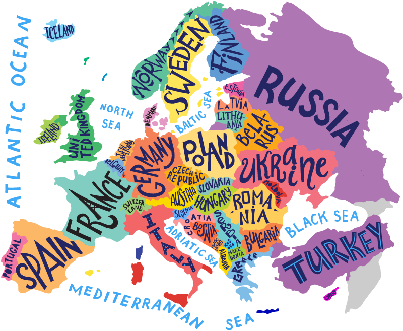 Alfombra vinílica infantil mapa de europa infantil - TenVinilo