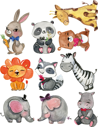 Alfombra vinílica infantil pegatinas animales selva - TenVinilo