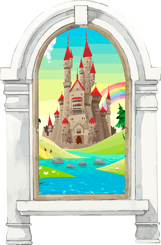 Alfombra vinílica infantil paisaje de cuento - TenVinilo