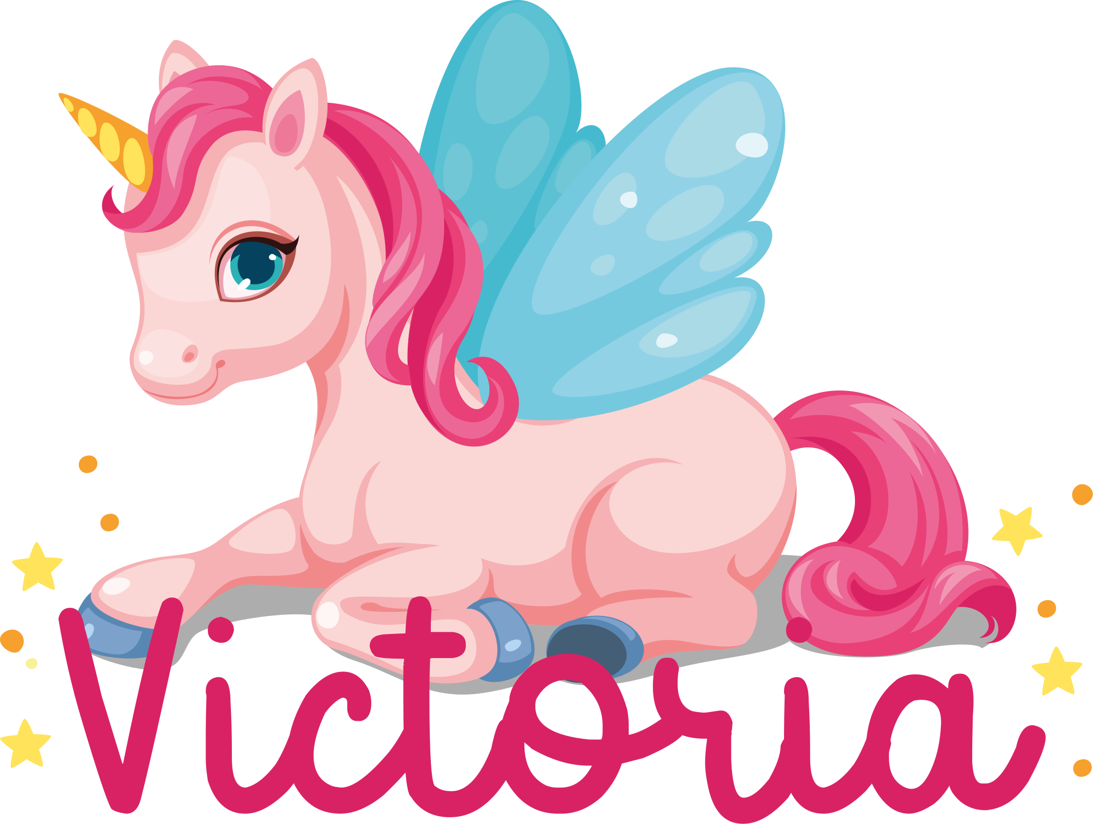 Alfombra vinílica infantil unicornio rosa divertido - TenVinilo
