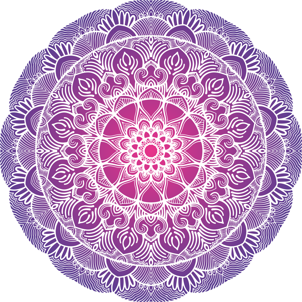 Alfombra vinílica dormitorio mandala de flor púrpura - TenVinilo