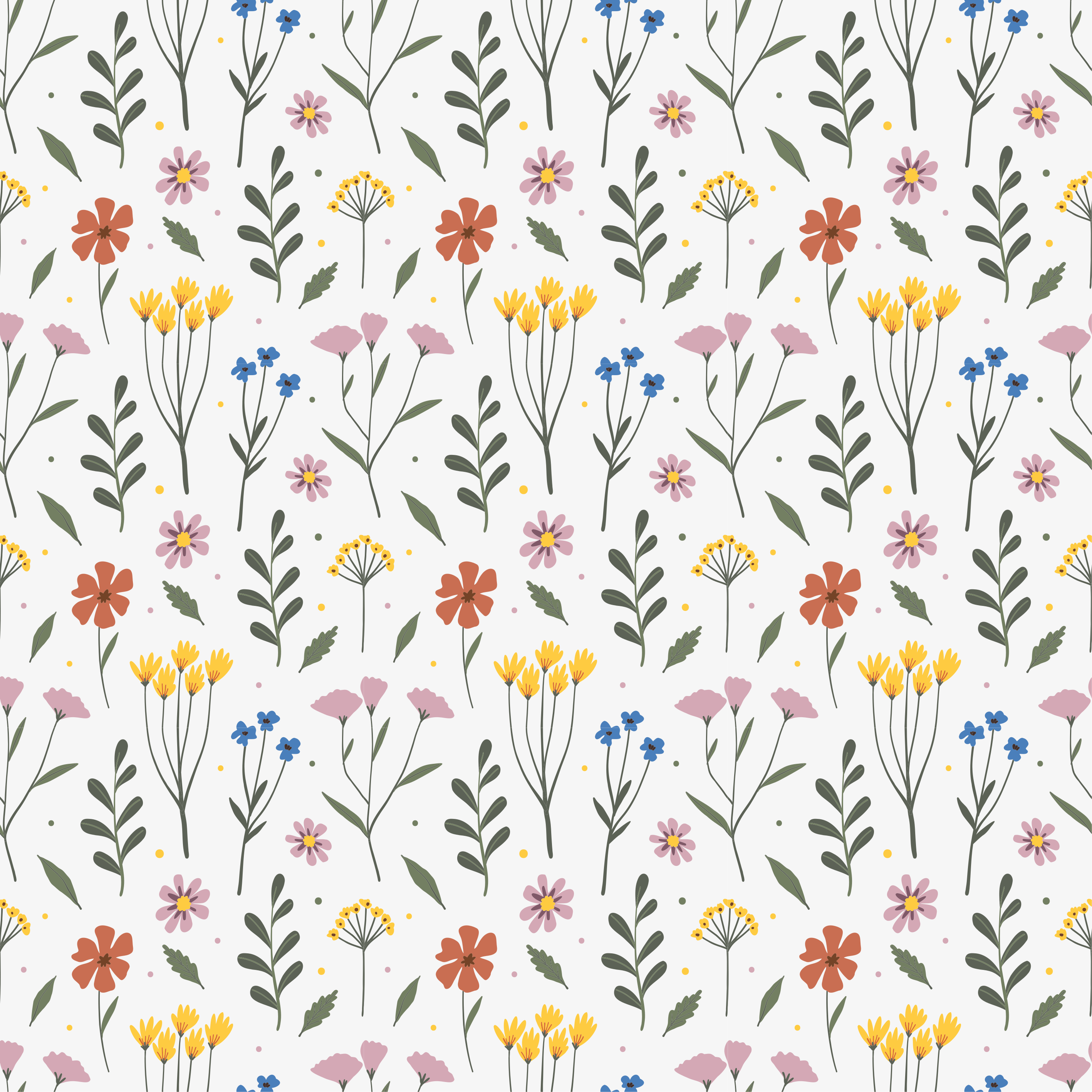Alfombra vinílica dormitorio patrón flores multicolor - TenVinilo